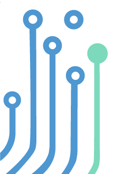 Michael Stilmant's secondary logo depicting a zoom of integrated circuits - predominance of blue and green