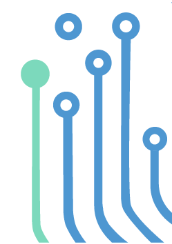 Michael Stilmant's secondary logo depicting a zoom of integrated circuits - predominance of blue and green